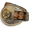 Image 1 : Custom R.C.M.P. Constable Engraved Western Buckle & Tooled Leather Belt (Size 36)