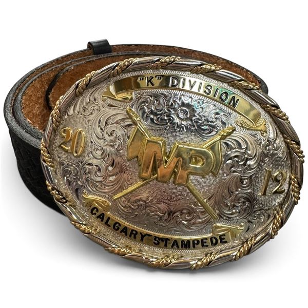 Montana Silversmiths 2012 Calgary Stampede 'K' Division MP Buckle & Size 38 Belt