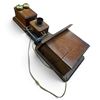 Image 6 : American Electric Kokomo Three-Box Walnut Fiddleback Wall Telephone, c. 1894-1897