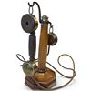 Image 2 : Circa 1920 Grammont Eurieult French Bougie Candlestick Telephone with Dual Receivers (13.5 in.)