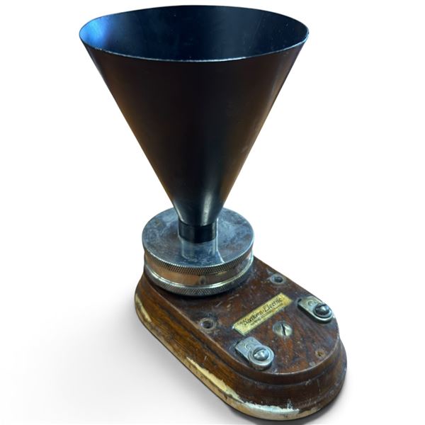 Northern Electric & Manufacturing Co. Telephone Howler Signal Horn on Wood Base
