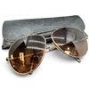 Image 1 : Emporio Armani Model 095 Brown-Lens Aviator Sunglasses, Made in Italy, With Case - Gently Used
