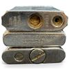Image 4 : Group of 5 Fisher Tri-Flame, Ronson & Crown Metal Pocket Lighters in Varied Designs