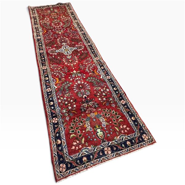 Hamedan Persian Wool Runner Rug 10.5 x 3.4 FT