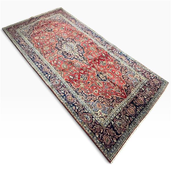 Kashan Hand-Knotted Wool Persian Rug 7x4 FT
