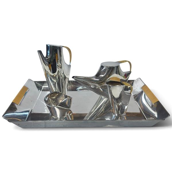 Lino Sabattini for Christofle Gallia 'Como' 5-Piece Silver-Plate Tea & Coffee Service