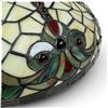 Image 2 : Tiffany-Style Floral Leaded Art Glass Dome Lamp Shade with Jewel Accents (15 in.)