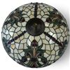 Image 3 : Tiffany-Style Floral Leaded Art Glass Dome Lamp Shade with Jewel Accents (15 in.)