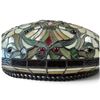 Image 4 : Tiffany-Style Floral Leaded Art Glass Dome Lamp Shade with Jewel Accents (15 in.)