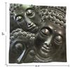 Image 2 : Embossed Metal Three Buddha Faces Heavy Wall Panel, Dark Patinated Finish (47 x 47 in.)