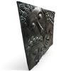 Image 3 : Embossed Metal Three Buddha Faces Heavy Wall Panel, Dark Patinated Finish (47 x 47 in.)