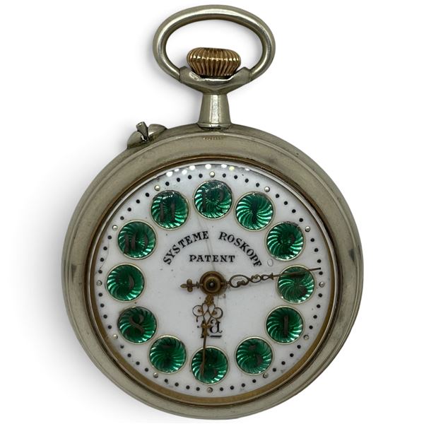 Vintage Roskopf Swiss Pocket Watch - 53mm Silver-Tone Case - Not authenticated