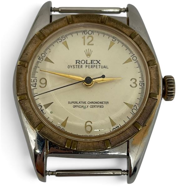 1980s Rolex Oyster Perpetual Bubble Back Replica Watch (case stamped 545383 - No strap)
