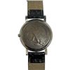 Image 2 : Coin Wrist Watch with a 1945 US Walking Liberty Half Dollar Coin Face (90% Silver) - Black Faux Alli