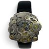 Image 1 : 1980s Wrist-Gear "Time Age" Steam Punk Skeleton Watch by Pino - 43mm face with black leather strap