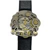 Image 4 : 1980s Wrist-Gear "Time Age" Steam Punk Skeleton Watch by Pino - 43mm face with black leather strap