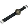 Image 5 : 1980s Wrist-Gear "Time Age" Steam Punk Skeleton Watch by Pino - 43mm face with black leather strap