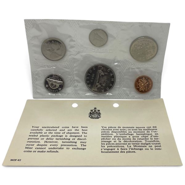 1969 Canadian Uncirculated 6 Coin Set Sealed in Pilo