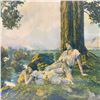 Image 3 : Vintage Framed Maxfield Parrish "Hill Top" Print - Exterior frame dimensions: 6.75" x 10.75"