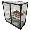 Image 2 : 2 Door Glass Display Cabinet with Glass Shelf - 31" wide x 15 "deep x 34" tall - Contents not includ