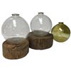 Image 2 : 3 Vintage Glass Fish Floats (6" Diameter) & 2 Corks