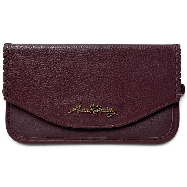 Aimee Kestenberg Maroon Pebble Leather Wallet - Appears to be new - 4.5" x 8"