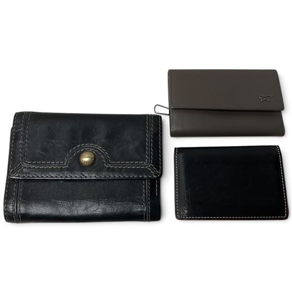 Braun Buffel Keychain Wallet, Leather Liz Claiborne Wallet & Lether Tumi Card Holder - Gently used