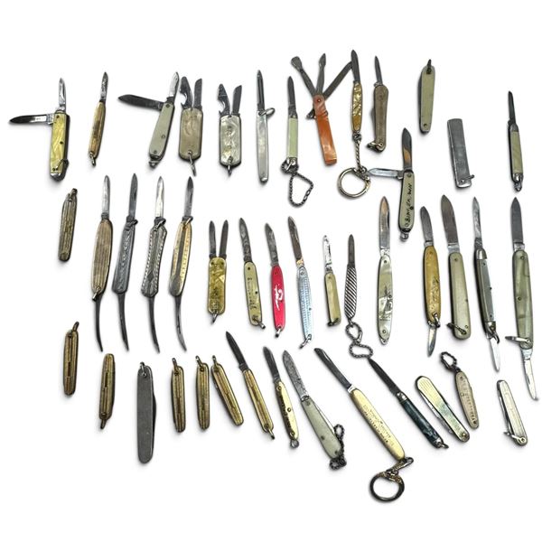 43-Piece Pocket Knife, Penknife, Manicure Tool & Advertising Keychain Collection