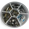 Image 1 : Assorted Wristwatch Bands, Bracelets, Clasps, Links & Tools in Compartmented Tin