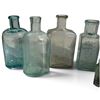 Image 2 : Group of 12 Embossed Apothecary, Medicine & Cosmetic Glass Bottles, Aqua & Cobalt