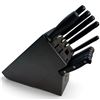 Image 1 : J.A. Henckels International Black-Handled Stainless Steel Knife Block Set with Steak Knives