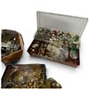 Image 3 : Large Assorted Costume Jewelry, Watch Bands, Beads, Chains & Findings in Storage Boxes