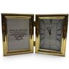 Image 1 : Bulova B1212 Solid Brass Folding Quartz Desk Clock & 3.5 x 5 in. Picture Frame