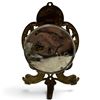 Image 3 : Early 20th Century Art Nouveau Gilt Cast-Metal Shelf Clock, Westclox Movement (9 in.)