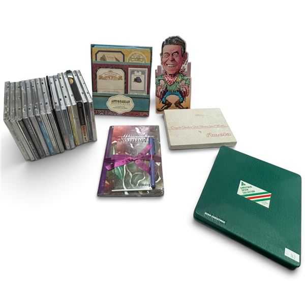 15 Music CDs, Two Boxed Teaspoon Sets, Bookplates, Stationery & Reagan Novelty Card