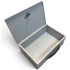 Image 2 : Gray Textured Metal Locking Storage Box with Key & Carry Handle (12.5 x 8.5 x 4.5 in.)