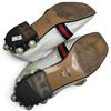 Image 3 : Gucci Peyton White Leather Web Double G Pearl-Embellished Heel Loafers, Size 39