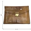 Image 2 : Brown Leather Document Portfolio with Gilt-Metal Clasp & E.H.P. Monogram (14.5 x 11 in.)
