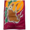 Image 2 : Paul Johnny Signed Felt Appliqué Scarf with Abstract Figural Motifs