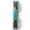 Image 3 : Signed Paul Johnny Blue Appliqué Textile Scarf with Abstract Bird & Disc Motifs 67" Long