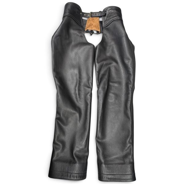 Original Custom Leathers by Linda Black Leather Motorcycle Chaps (42 in. long)