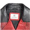 Image 2 : Exmore Red & Black Leather Biker Jacket with Bat & Diamond Back Emblem, Size Small