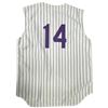 Image 4 : Allison Athletic "Yall" No. 14 White & Navy Pinstripe Baseball Jersey, Size XL