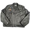 Image 1 : First Manufacturing Co. Black Leather Motorcycle Jacket with Harley-Davidson Patches, Size 58