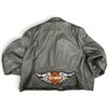 Image 6 : First Manufacturing Co. Black Leather Motorcycle Jacket with Harley-Davidson Patches, Size 58