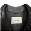 Image 3 : Aegis Black Leather Western Snap-Front Shirt Jacket with Pointed Yokes & Chest Pockets