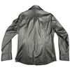 Image 5 : Aegis Black Leather Western Snap-Front Shirt Jacket with Pointed Yokes & Chest Pockets