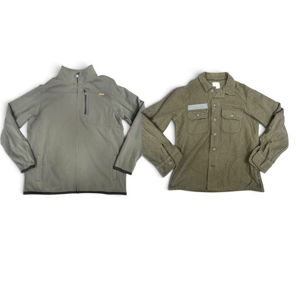 Smith's Olive Full-Zip Jacket XL/TG & Military OG-108 Wool-Nylon Field Shirt Medium