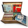Image 1 : Bing Crosby, Evelyn Knight & Assorted Records, LaserDiscs in Hinged Wood Storage Chest