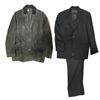 Image 1 : Men's Black Suede Coat (20 in. Shoulder) & Poerschke und Tyrasa-Labeled Suit